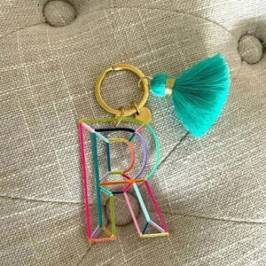 Womens R Acrylic Key Chain